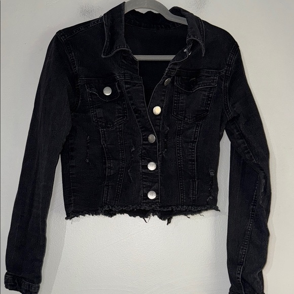 VIP | Jackets & Coats | Vip Denim Black Cropped Denim Jacket | Poshmark